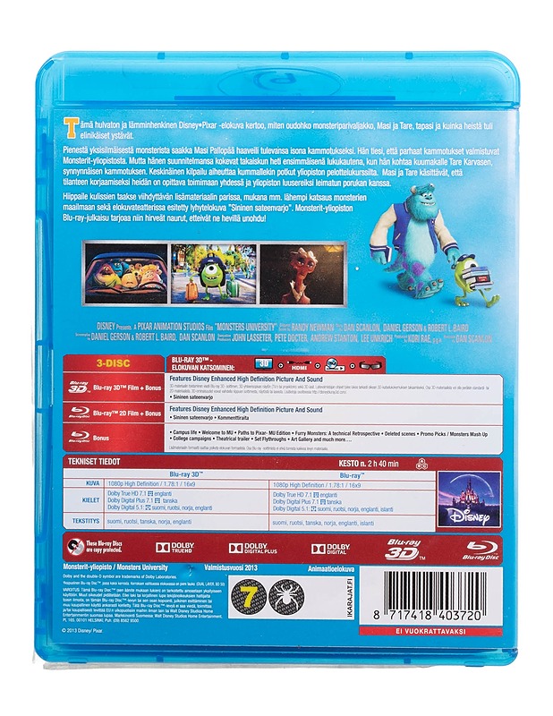 Monsterit-yliopisto 3D - Blu-ray - Blu-ray-levyt - 10105509353 - 1