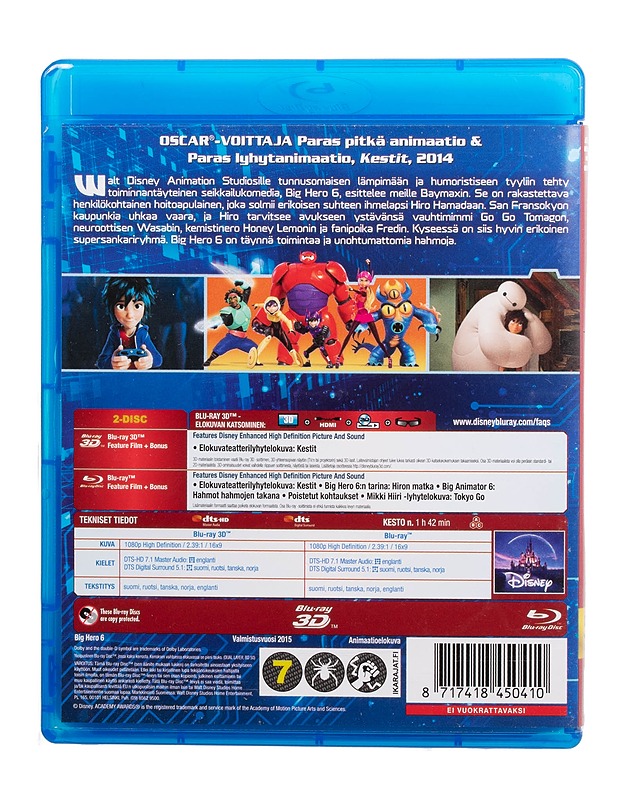 Big Hero 6 3D - Blu-ray - Blu-ray-levyt - 10105509363 - 1
