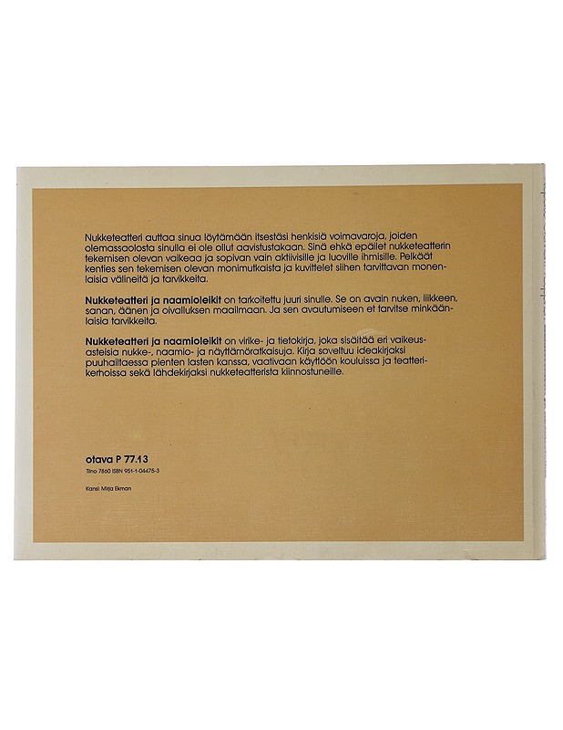 Nukketeatteri ja naamioleikit - Aropaltio, Kirsi - Tietokirjat ja oppaat - 10105509378 - 1