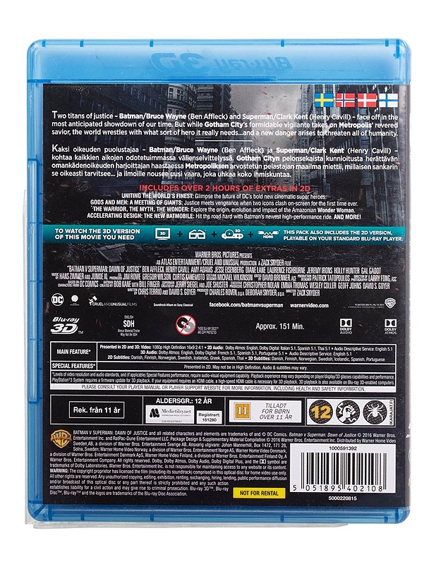 BATMAN V SUPERMAN: DAWN OF JUSTICE - Blu-ray - Blu-ray-levyt - 10105509383 - 1