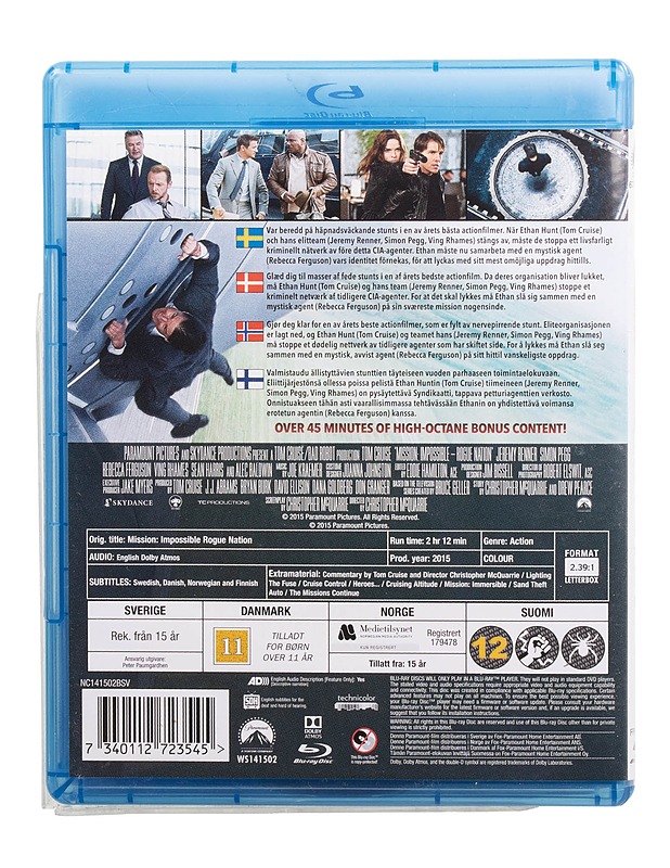 Mission: Impossible Rogue Nation - Blu-ray - Blu-ray-levyt - 10105509400 - 1
