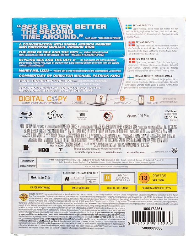 Sex and the city 2 - Blu-Ray - Blu-ray-levyt - 10105509414 - 1