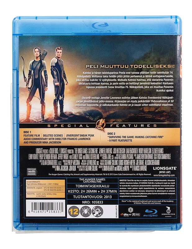 The Hunger Games: Catching Fire - Blu-ray - Blu-ray-levyt - 10105509422 - 1