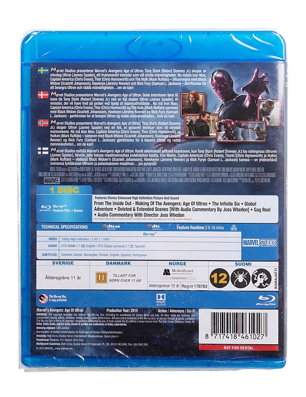 Avengers: Age Of Ultron - Blu-ray - Blu-ray-levyt - 10105509432 - 1
