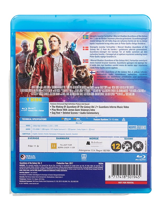 Guardians of the Galaxy Vol. 2 - Blu-ray - Blu-ray-levyt - 10105509482 - 1
