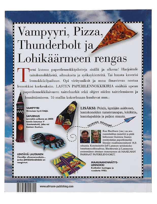 Lasten paperilennokkikirja : 16 taittelumallia - Blackburn, Ken - Lastenkirjat - 10105509502 - 1