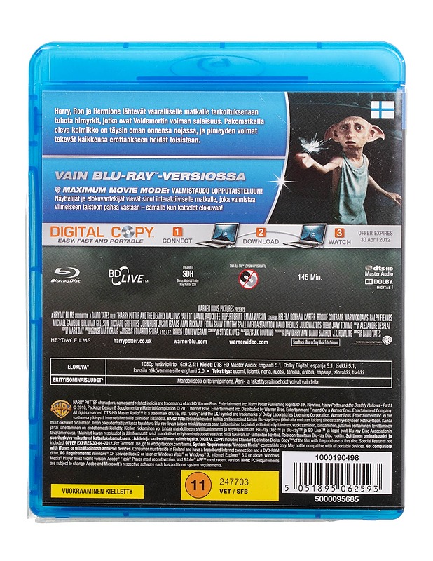 Harry Potter ja kuoleman varjelukset osa 1 - Blu-ray + DVD - DVD-elokuvat - 10105509518 - 1