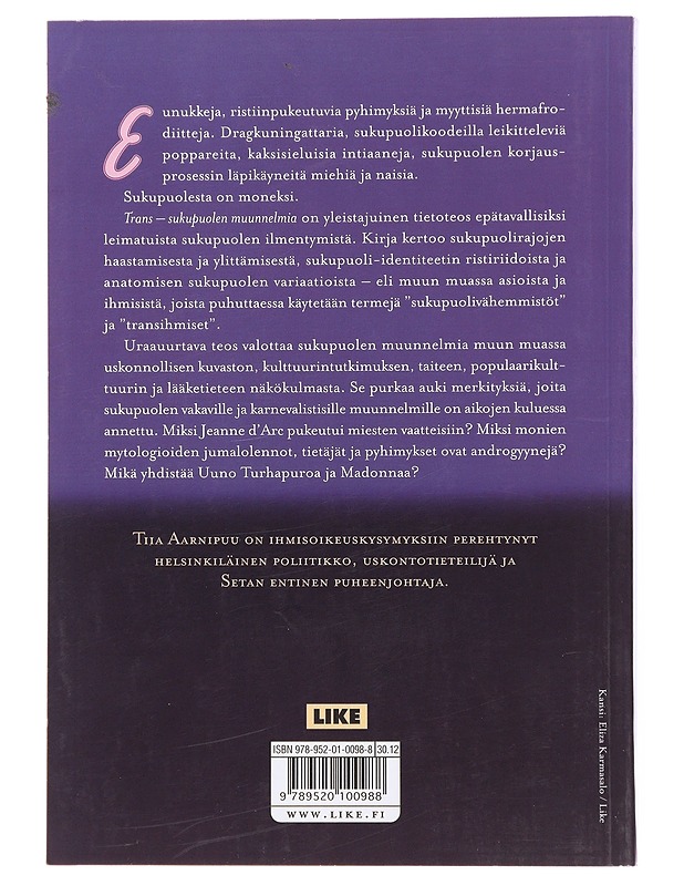 Trans : sukupuolen muunnelmia - Tiia Aarnipuu - Tietokirjat - 10105509554 - 1