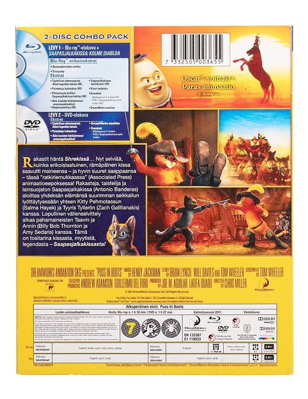 Saapasjalkakissa - Blu-ray + DVD - DVD-elokuvat - 10105509587 - 1