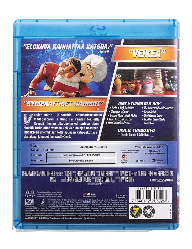 Turbo - Blu-ray - Blu-ray-levyt - 10105509592 - 1