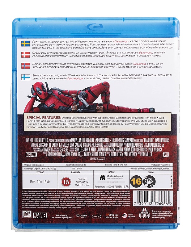 Deadpool - Blu-ray - Blu-ray-levyt - 10105509602 - 1