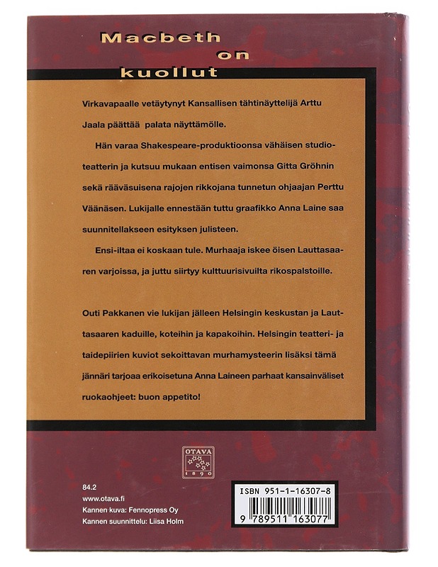 Macbeth on kuollut : jännitysromaani - Outi Pakkanen - Jännitys ja dekkarit - 10105509642 - 1
