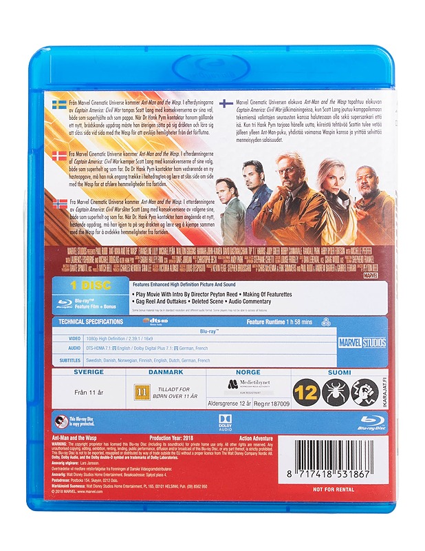Ant-Man and the Wasp - Blu-ray - Blu-ray-levyt - 10105509647 - 1