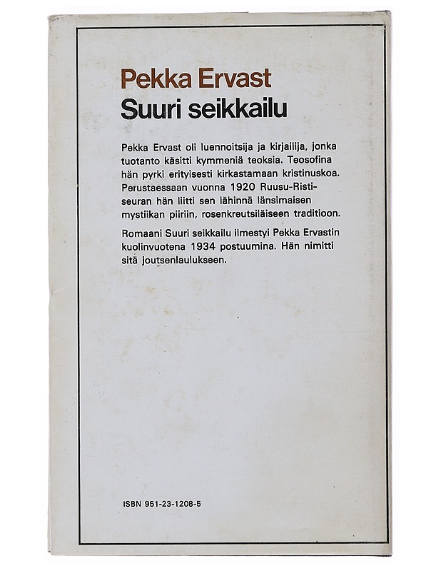 Suuri seikkailu - Ervast, Pekka - Romaanit ja novellit - 10105509864 - 1