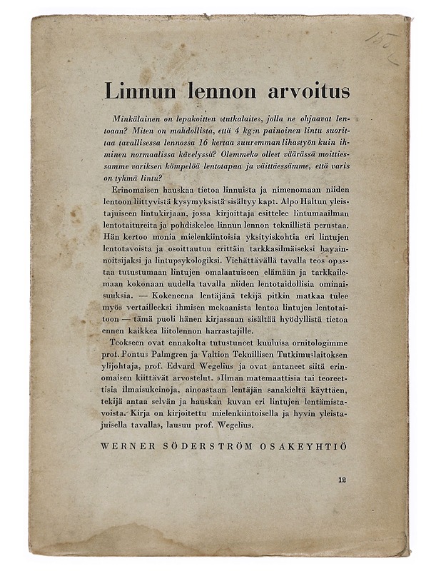 Linnun lennon arvoitus - Halttu, Alpo - Tietokirjat ja oppaat - 10105509927 - 1