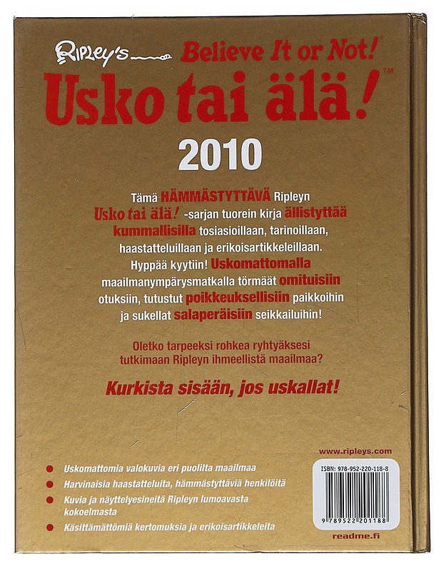 Ripley's Usko tai älä! 2010 - Tietokirjat ja oppaat - 10105509955 - 1