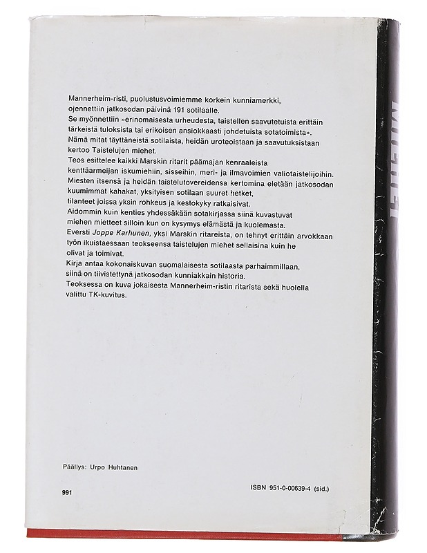 Taistelujen miehet : Mannerheim-ristin ritarien taisteluista ja vaiheista - Karhunen, Joppe - Elämäkerrat ja muistelmat - 10105510120 - 1