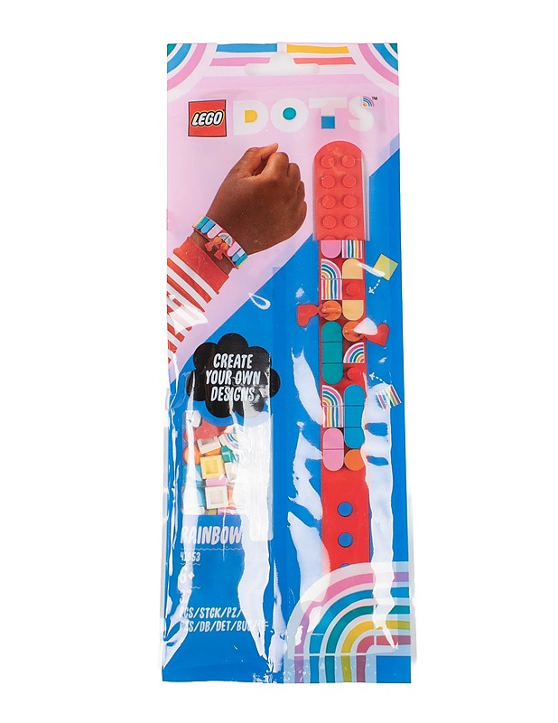 LEGO Dots sateenkaarirannekoru ja riipukset #41953 askartelusetti - Lasten lelut - 10105510216 - 0