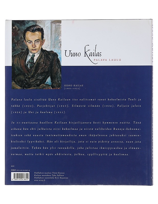 Palava laulu : valitut runot - Uuno Kailas - Historiakirjat - 10105510331 - 1