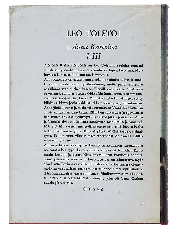 Anna Karenina I-III - Tolstoi, Leo - Romaanit ja novellit - 10105510359 - 1