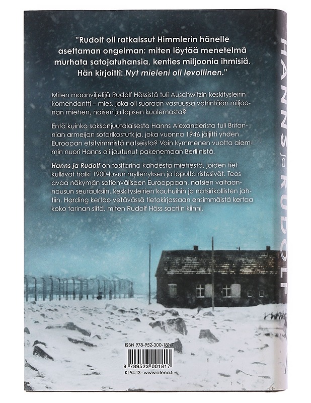 Hanns ja Rudolf : saksanjuutalainen Auschwitzin komendanttia metsästämässä - Harding, Thomas - Elämäkerrat ja muistelmat - 10105510369 - 1