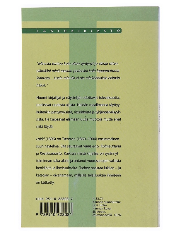 Lokki - Tsehov, Anton - Runot ja näytelmät - 10105510462 - 1