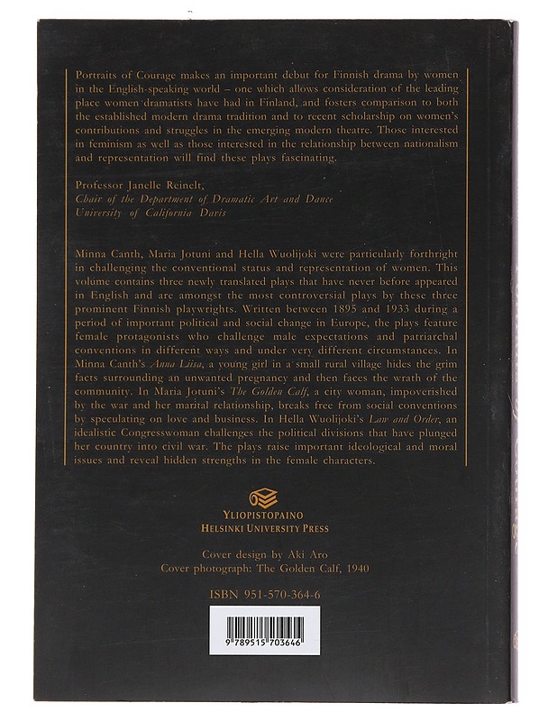 Portraits of courage : plays by Finnish women - S. E. Wilmer - Kaunokirjallisuus - 10105510473 - 1