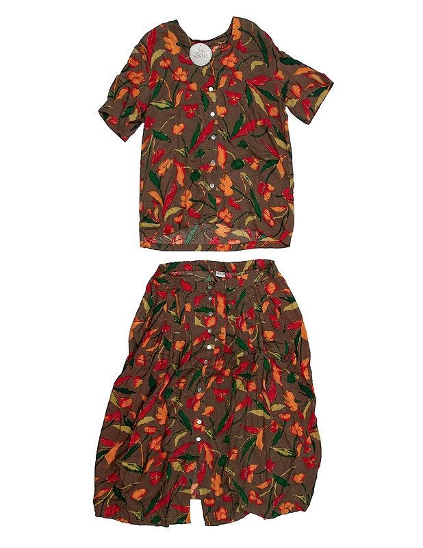 Kukkakuvioinen paita ja hame - Naisten paidat ja topit - 10105510489 - 0