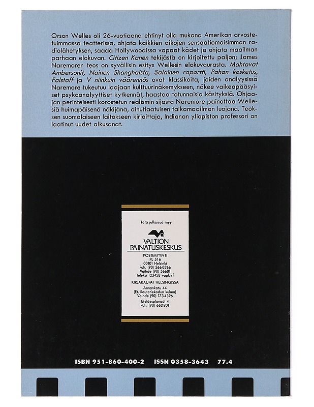 Orson Wellesin maaginen maailma - James Naremore - Musiikki- ja elokuvakirjat - 10105510528 - 1