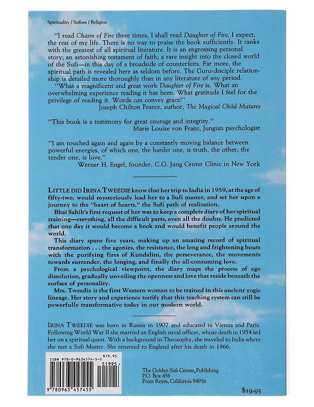 Daughter of fire : a diary of spiritual training with a Sufi master - Irina Tweedie - Elämäkerrat ja muistelmat - 10105510566 - 1