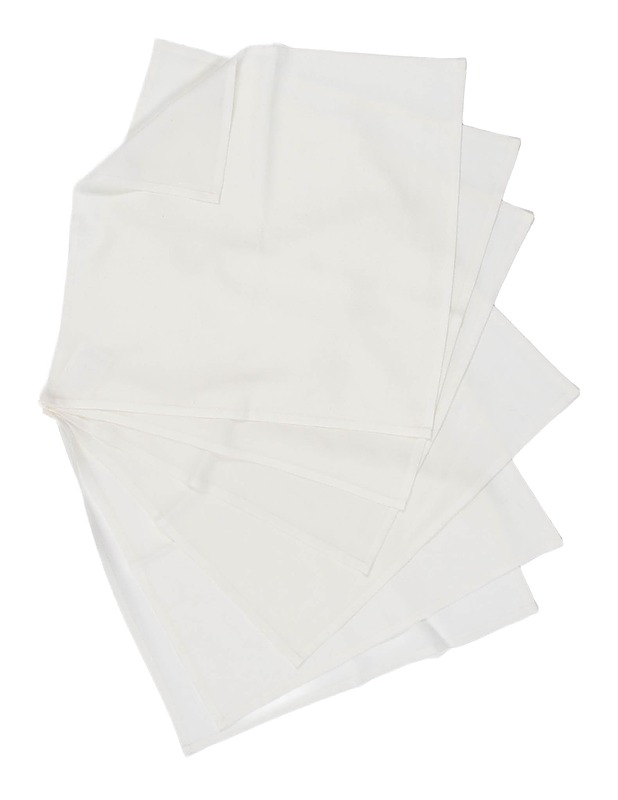 Valkoinen pöytäliina, 51x52 cm - 6 kpl - Pöytäliinat - 10105510744 - 0