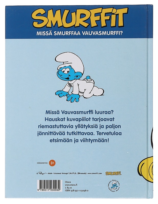 Missä smurffaa Vauvasmurffi? - Peyo - Lastenkirjat - 10105510765 - 1