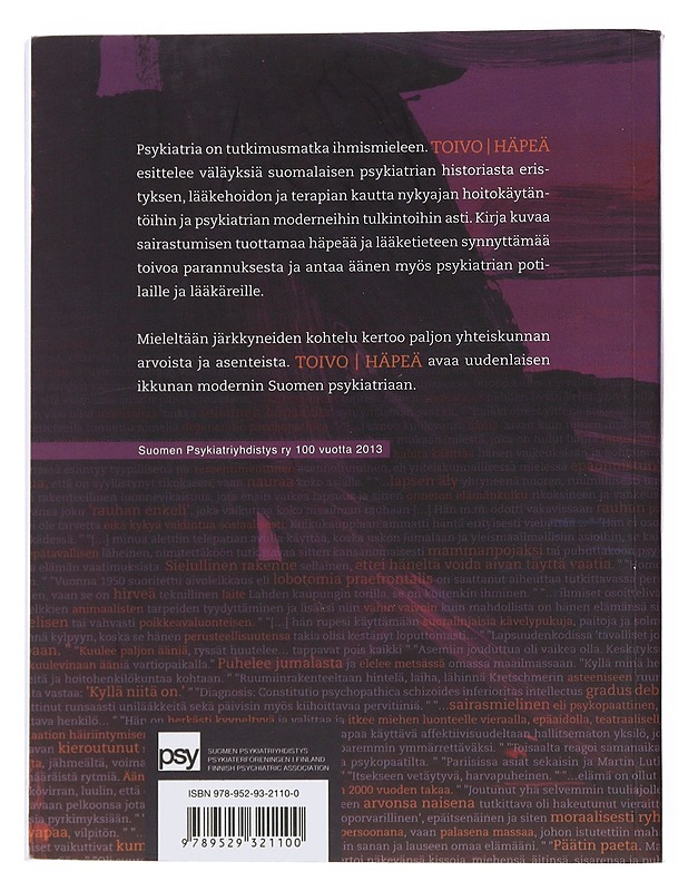 Toivo | häpeä : psykiatria modernissa Suomessa - Antti Parpola - Tietokirjat ja oppaat - 10105510785 - 1