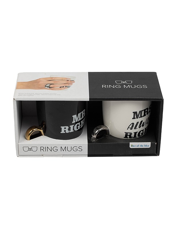 OUT OF THE BLUE sormusmukit, 2 kpl - Mukit ja kahvikupit - 10105510864 - 0