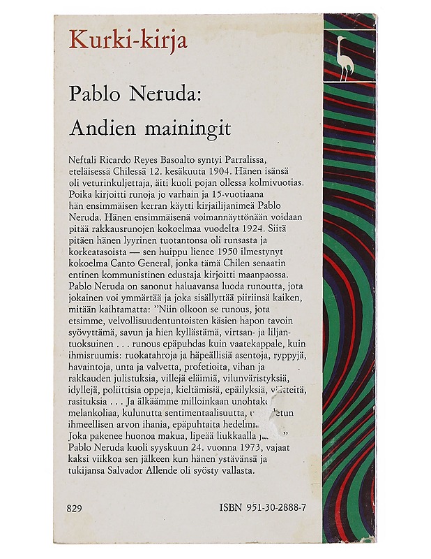 Andien mainingit - Neruda, Pablo - Runot ja näytelmät - 10105510876 - 1
