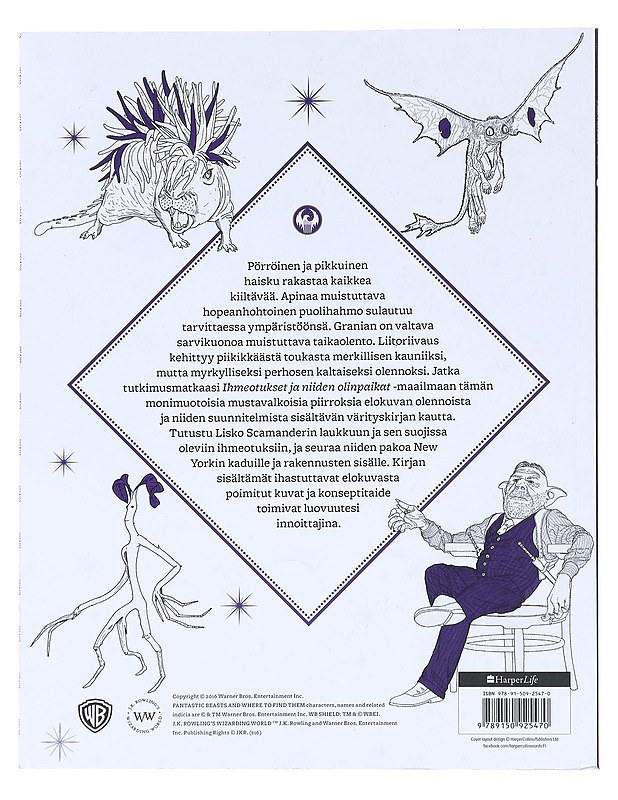 Ihmeotukset ja niiden olinpaikat -värityskirja - Harrastekirjat - 10105510962 - 1