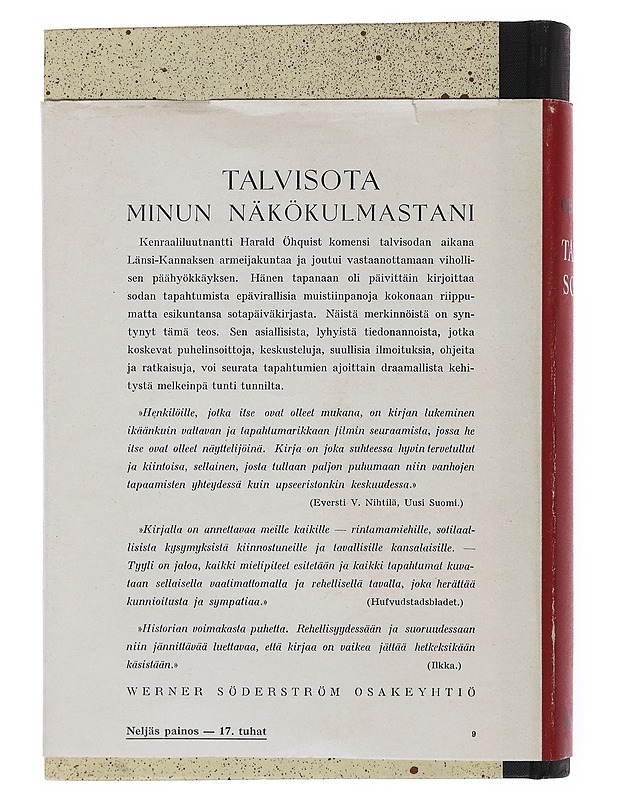 Talvisota Minun Näkökulmastani - Harald Öhquist - Elämäkerrat ja muistelmat - 10105511111 - 1