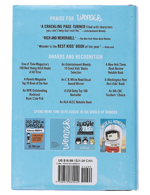 Wonder - R.J. Palacio - Nuorten kirjat - 10105511110 - 1