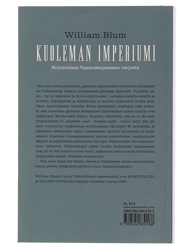 Kuoleman imperiumi : kirjoituksia Vapaudenpatsaan varjosta - Blum, William - Tietokirjat - 10105511465 - 1