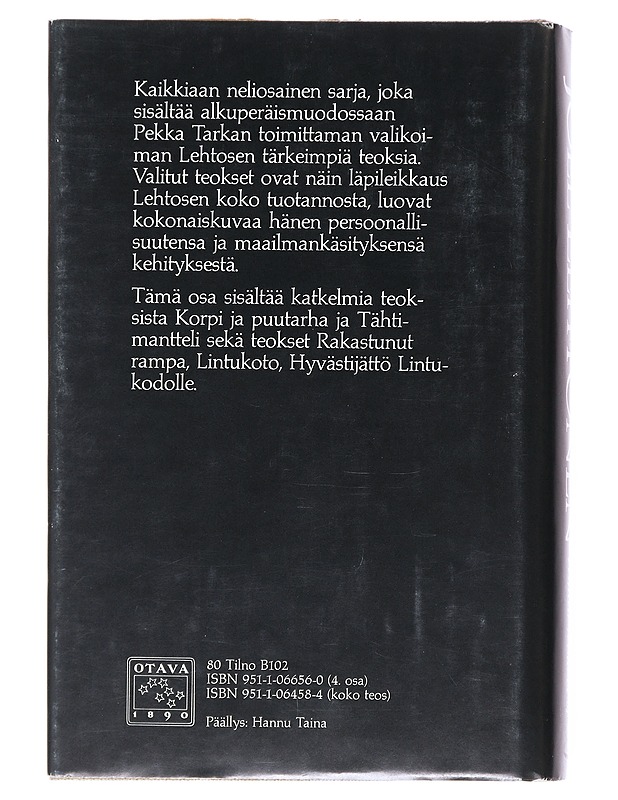 Valitut teokset. IV - Lehtonen, Joel - Romaanit ja novellit - 10105511526 - 1