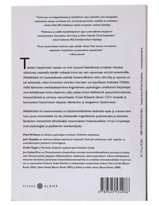 Mielekkäästi irti masennuksesta : tietoisen läsnäolon menetelmä - Williams, Mark - Tietokirjat ja oppaat - 10105511570 - 1