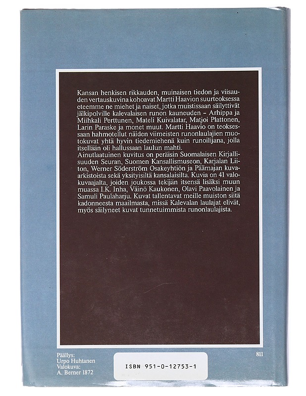 Viimeiset runonlaulajat - Martti Haavio - Elämäkerrat ja muistelmat - 10105511624 - 1