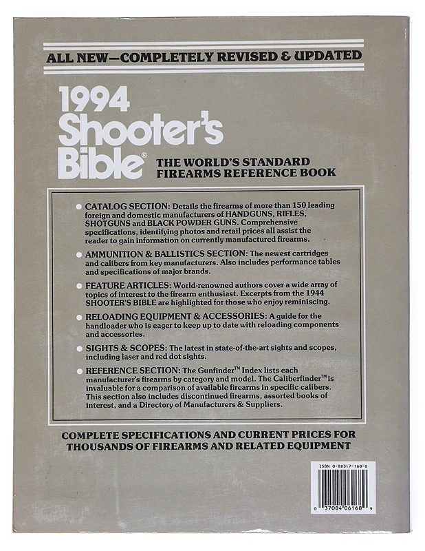 Shooter's Bible , No. 85 ,  1994 Edition- William Jarret - Harrastekirjat - 10105511809 - 1