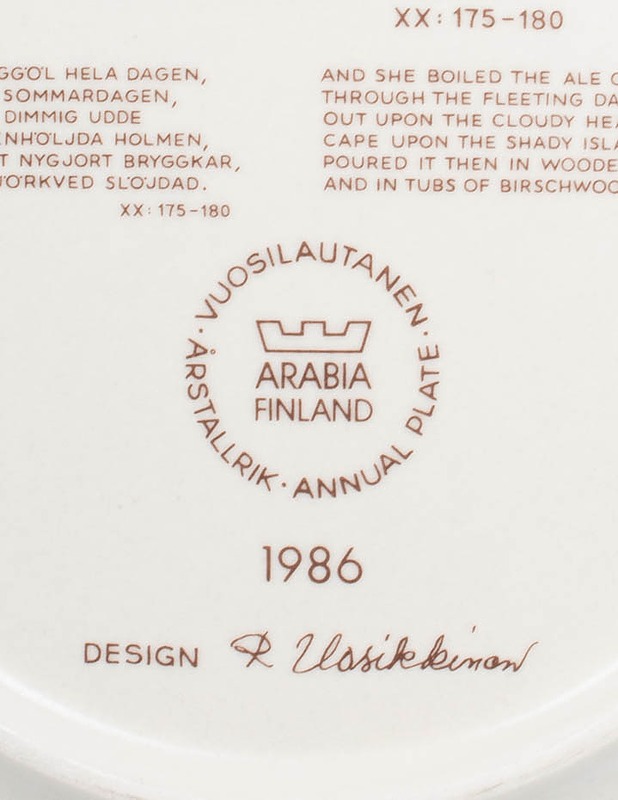 ARABIA Kalevala 1986 vuosilautanen - Designsuosikit - 10105511822 - 2