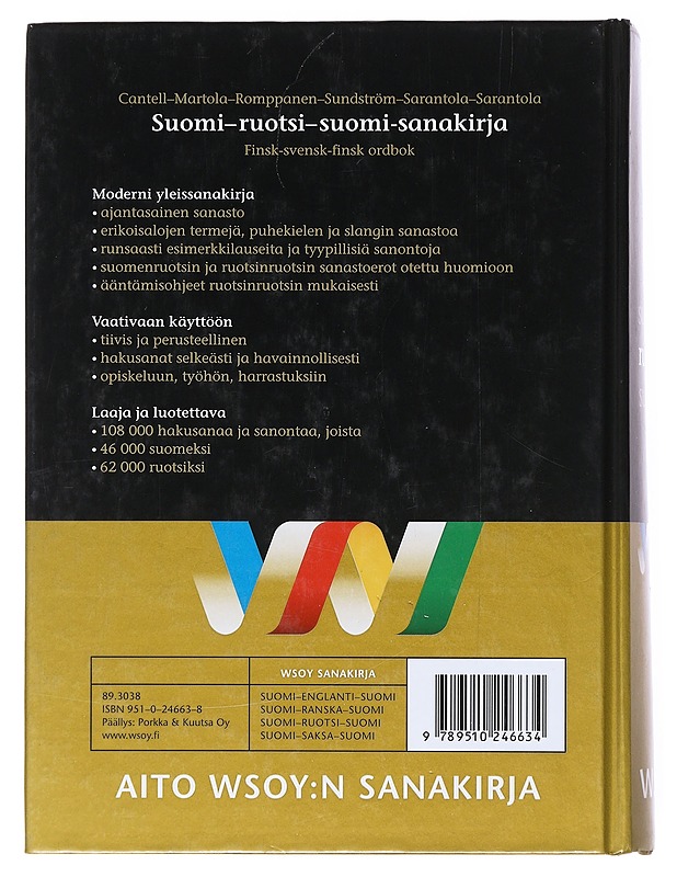 Suomi-ruotsi-suomi-sanakirja - Cantell, Ilse - Matkaoppaat ja sanakirjat - 10105511835 - 1