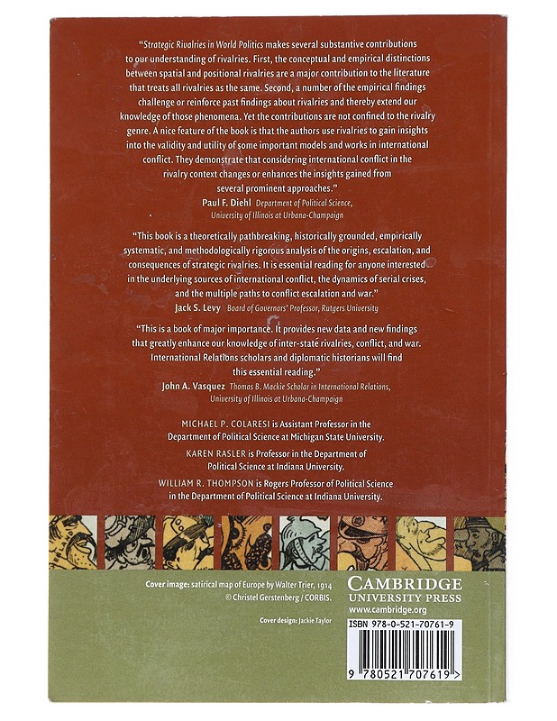 Strategic Rivalries In World Politics  - Michael P. Colaresi - Historiakirjat - 10105512050 - 1