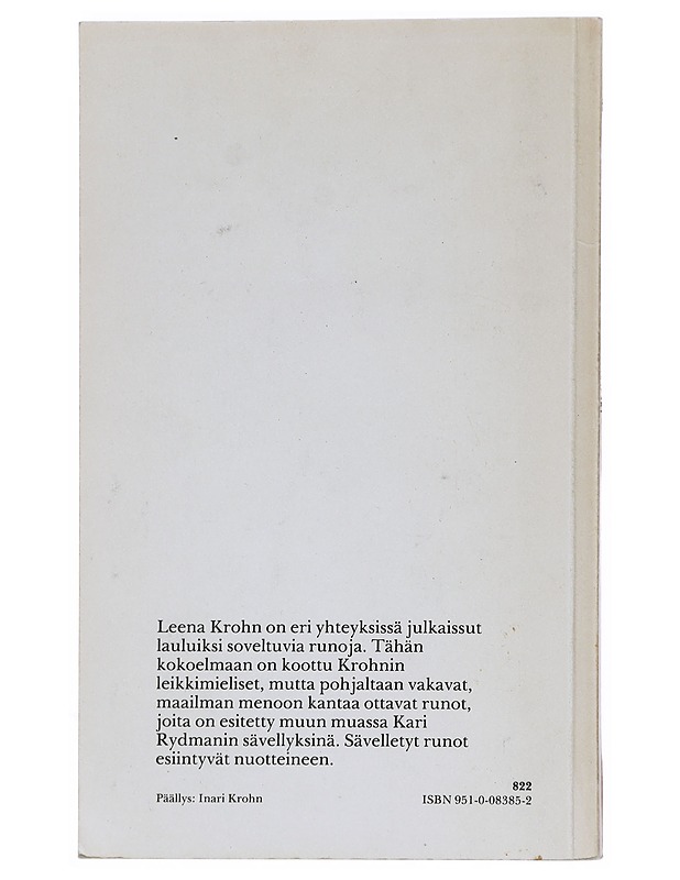 SUOMALAINEN MIGNON - Krohn, Leena - Runot ja näytelmät - 10105512193 - 1