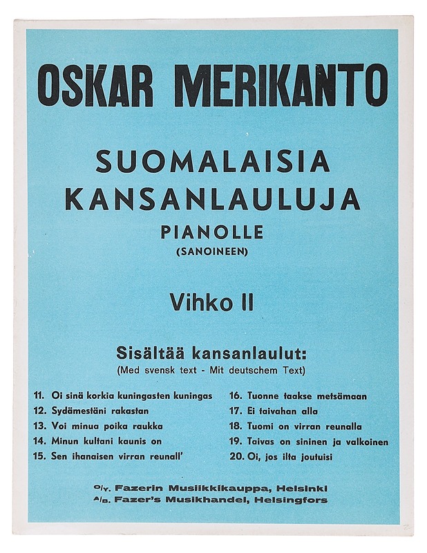 Suomalaisia kansanlauluja - Oskar Merikanto - Historiakirjat - 10105512745 - 0