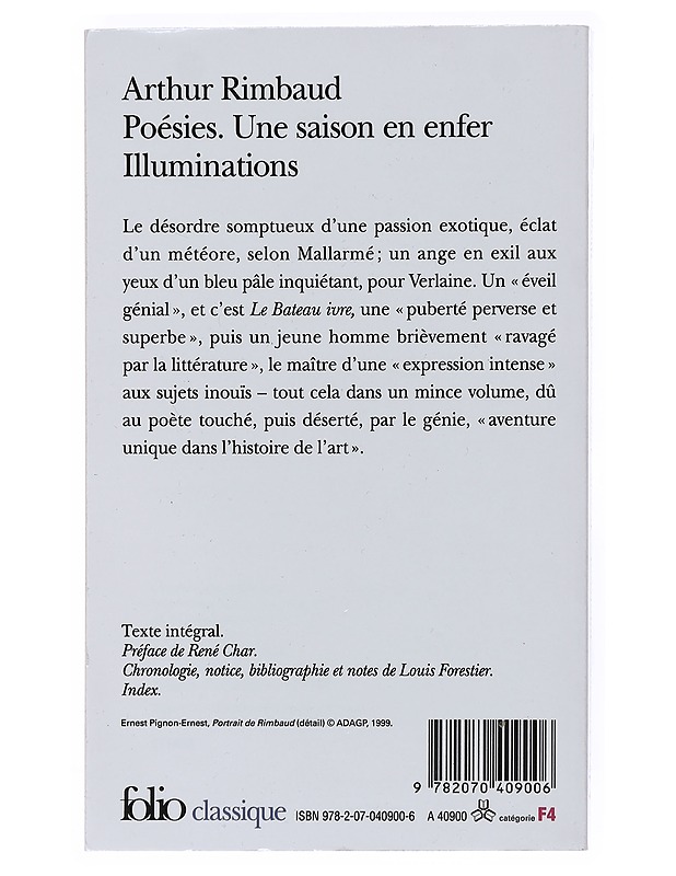 Poésies ; Une saison en enfer ; Illuminations - Rimbaud, Arthur - Romaanit ja novellit - 10105512736 - 1