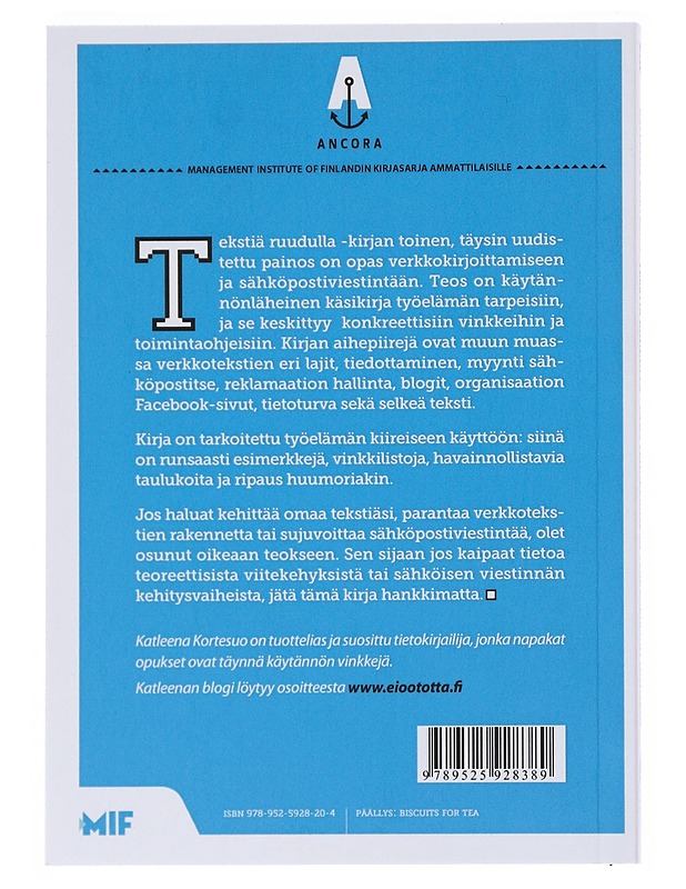 Tekstiä ruudulla : opas tehokkaaseen verkkokirjoittamiseen - Katleena Kortesuo - Tietokirjat ja oppaat - 10105512774 - 1